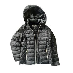 Michael Kors Hooded Quilted Black Puffer Coat